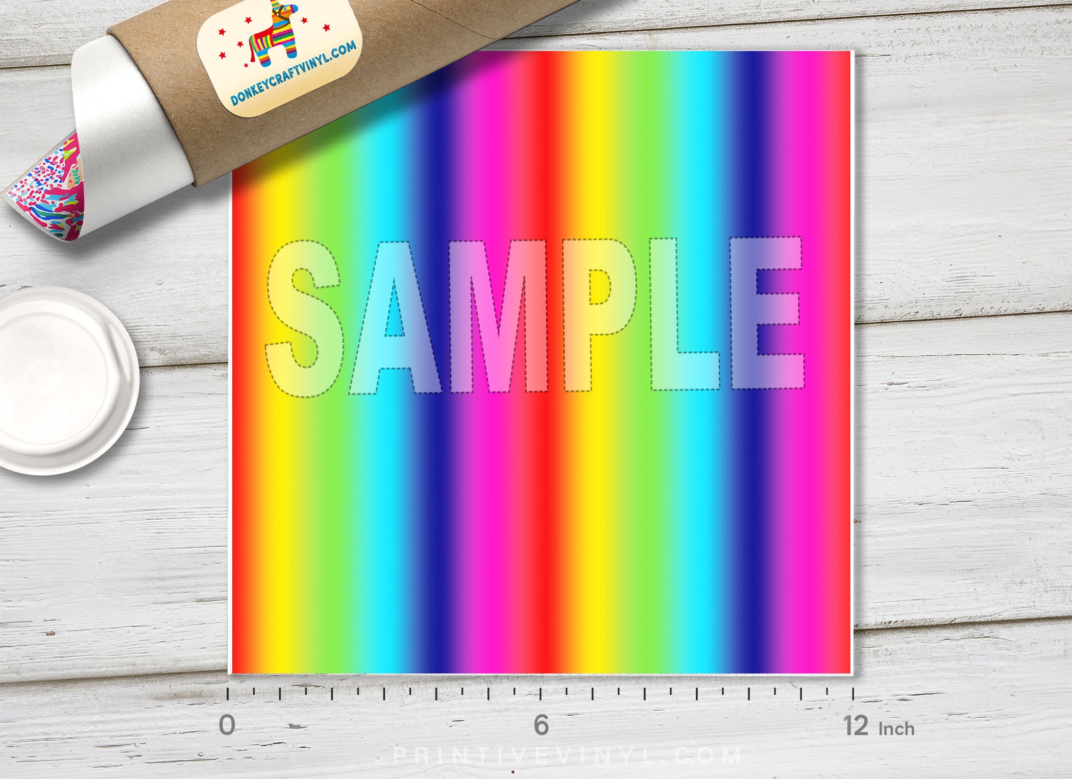 Rainbow Spectrum Patterned Adhesive Vinyl 054