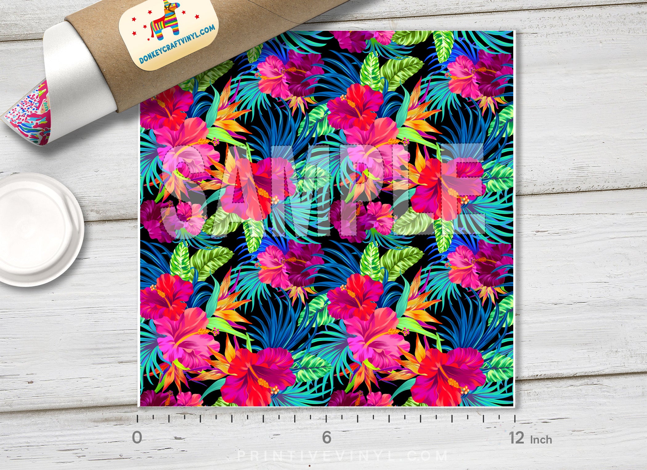 Tropical Flower Patterned HTV 042