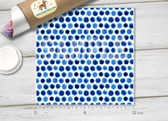 Blue Watercolor Polka Dots Patterned HTV 081