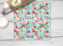 Paint Flowers Patterned HTV 073