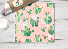 Cute Prickly Pear Cactus  Patterned HTV 364