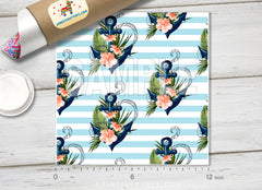 Anchor Hibiscus Palm Leaves  Patterned HTV 363
