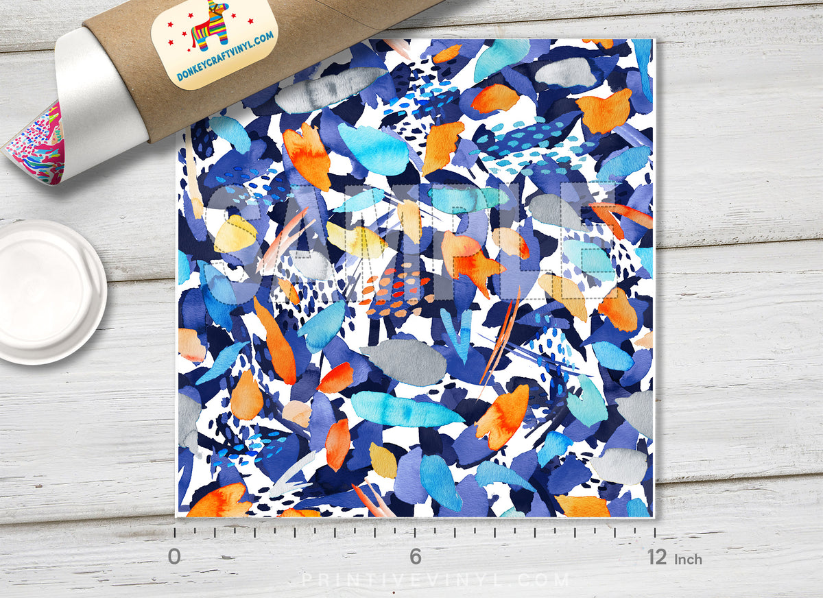 Abstract Splashes Patterned Adhesive Vinyl 194