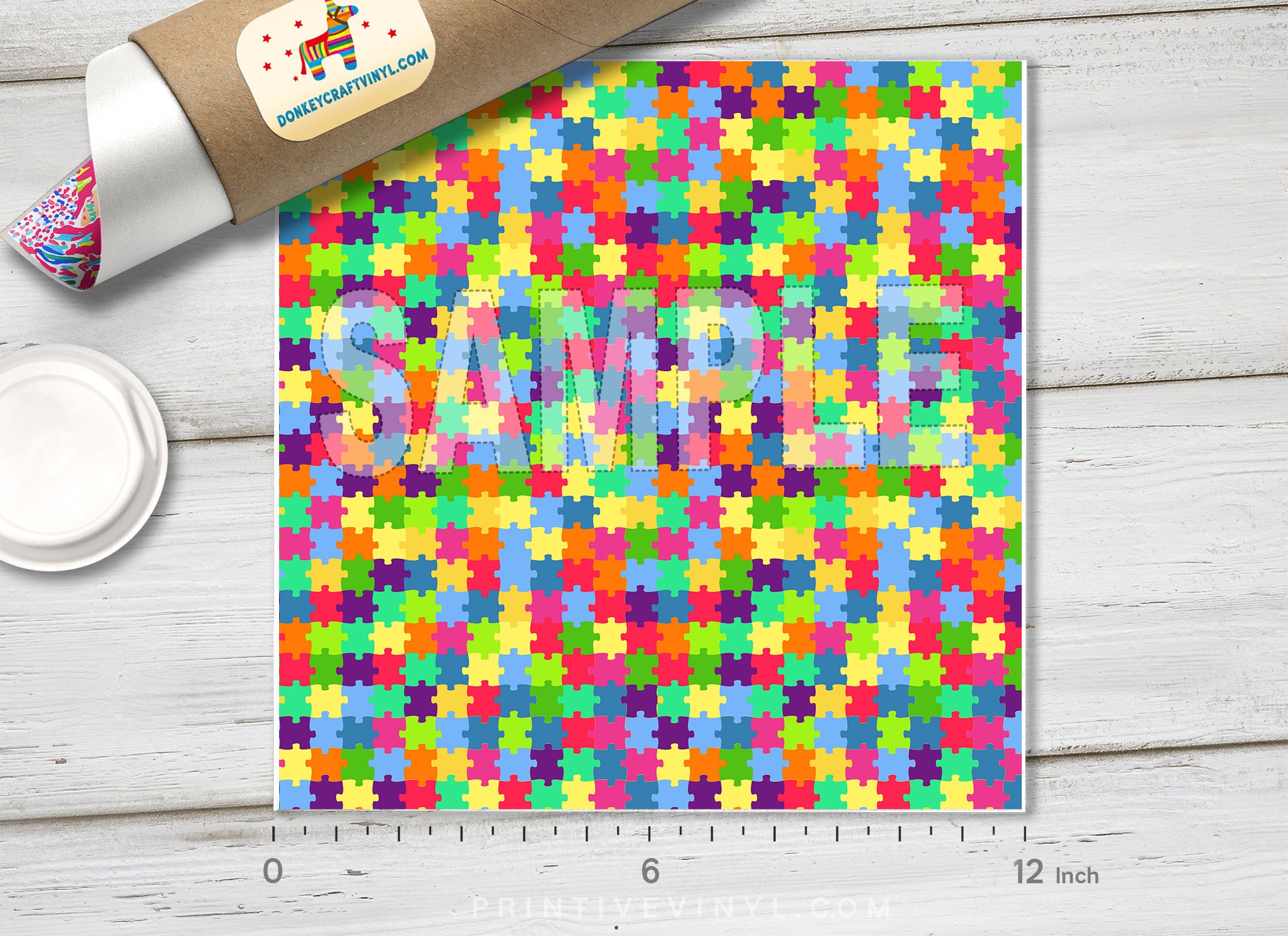 Puzzle Patterned Adhesive Vinyl 157