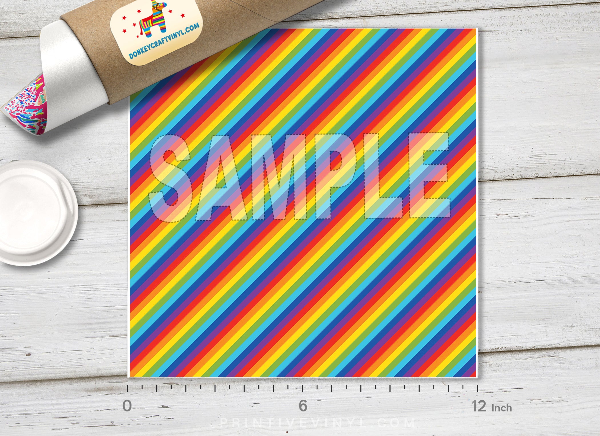 Rainbow Patterned Adhesive Vinyl 254