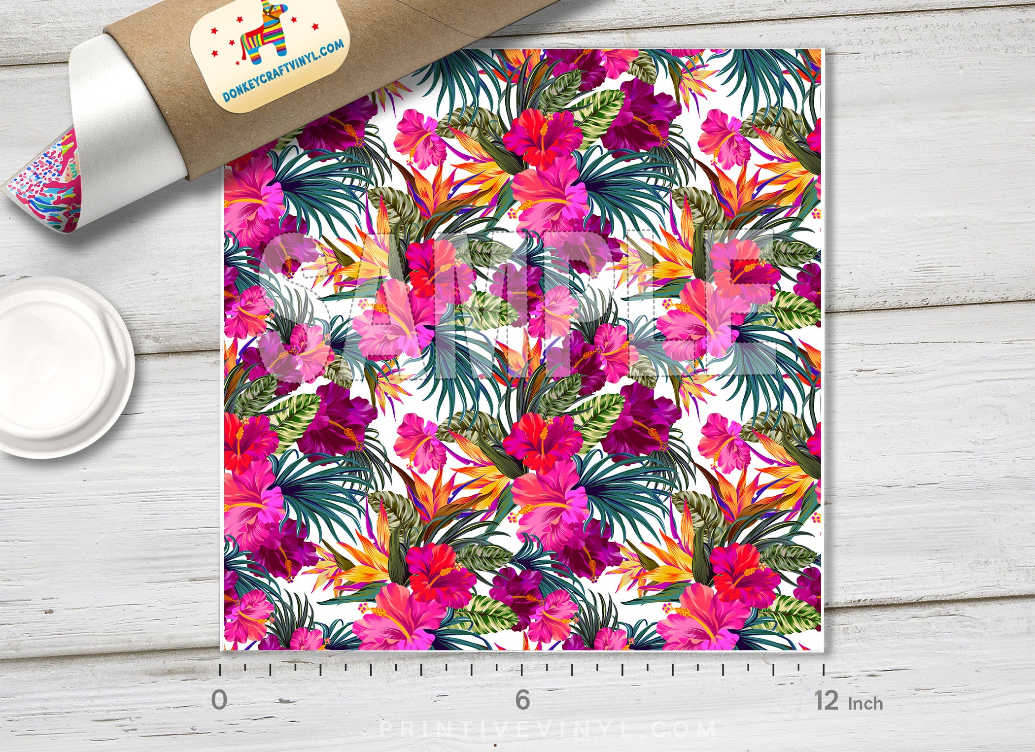 Orchids Hibiscus Floral  Patterned HTV 104