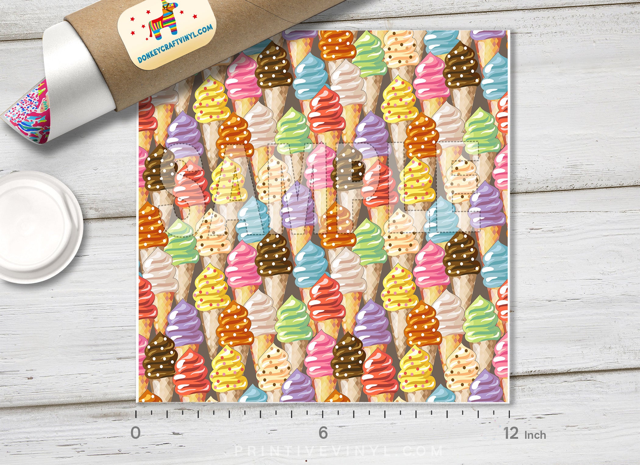 Ice Cream Patterned Adhesive Vinyl 209