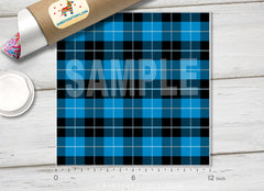 Blue Plaid Patterned Adhesive Vinyl 416