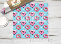 Pink Heart Donuts Patterned HTV-1002