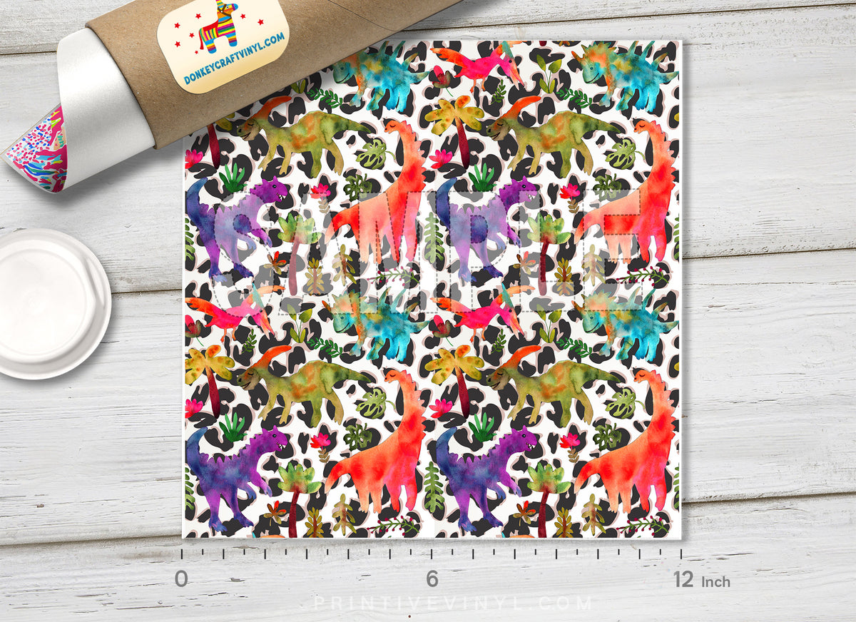 Kids Dinosaurs Leopard Patterned HTV 1365