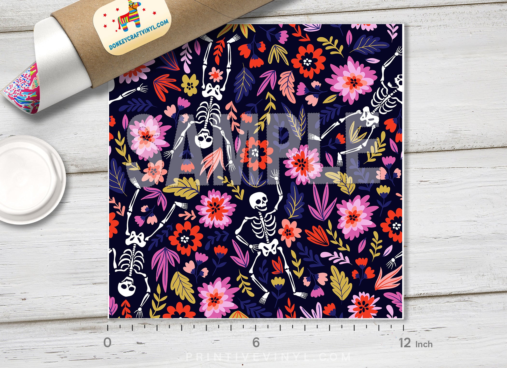 Day of the dead Halloween skeletons     Patterned HTV 740