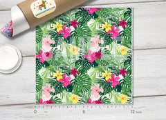 Tropical Hawaiian Flower and Plant  Patterned HTV 661