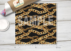 Gold Chain Pattern Printed HTV-824