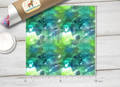 Green Abstract Watercolor Patterned HTV 471