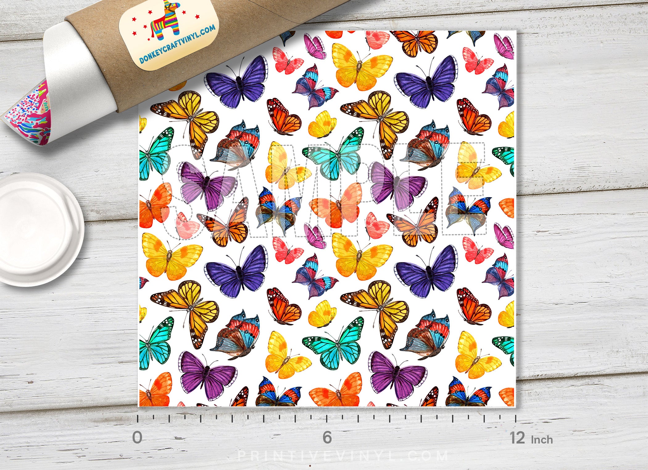 Watercolor Butterfly Patterned HTV 1035