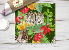 Leopard in Jungle Patterned Adhesive Vinyl 011