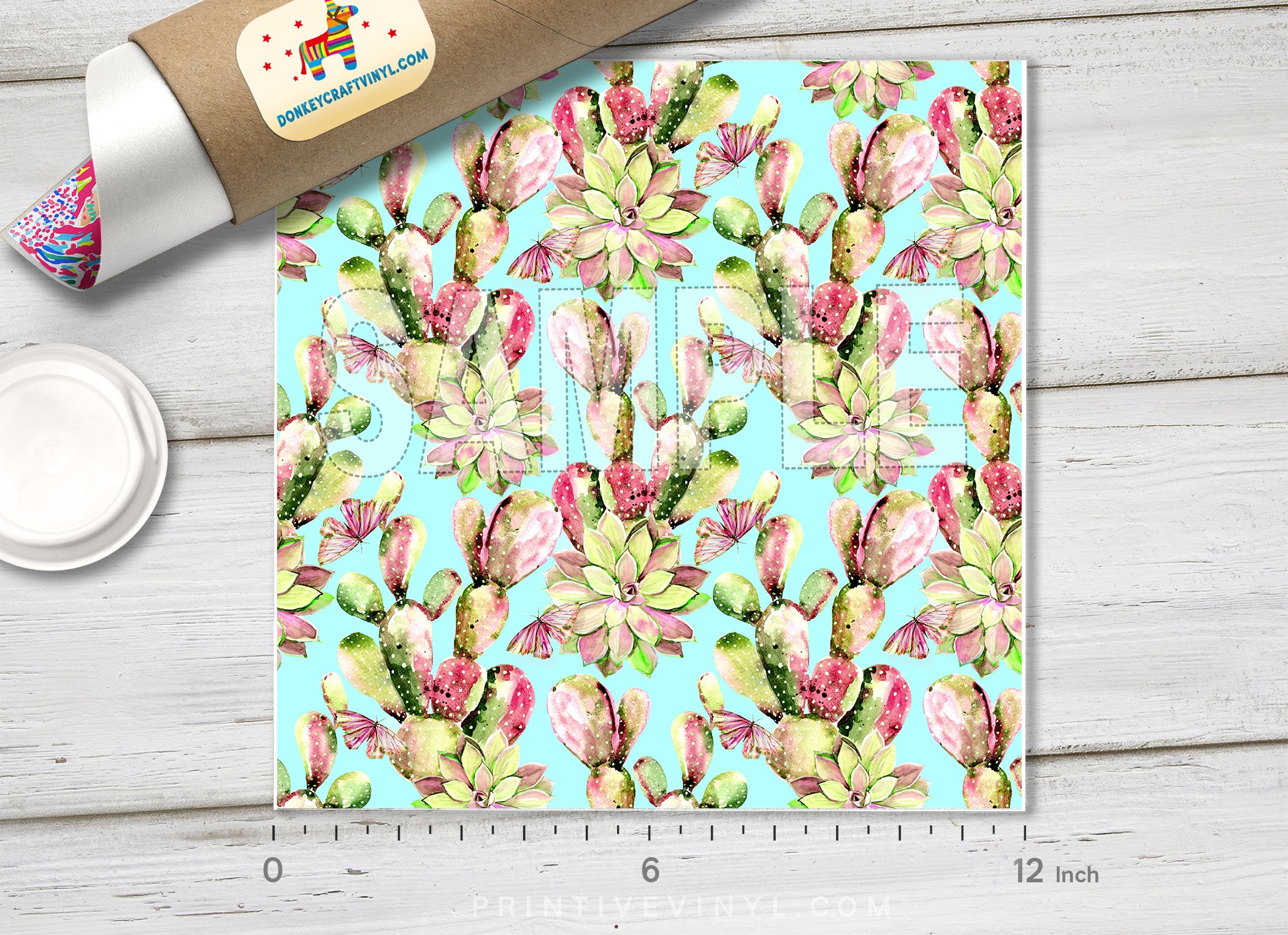 Cactus Butterflies Patterned HTV 394