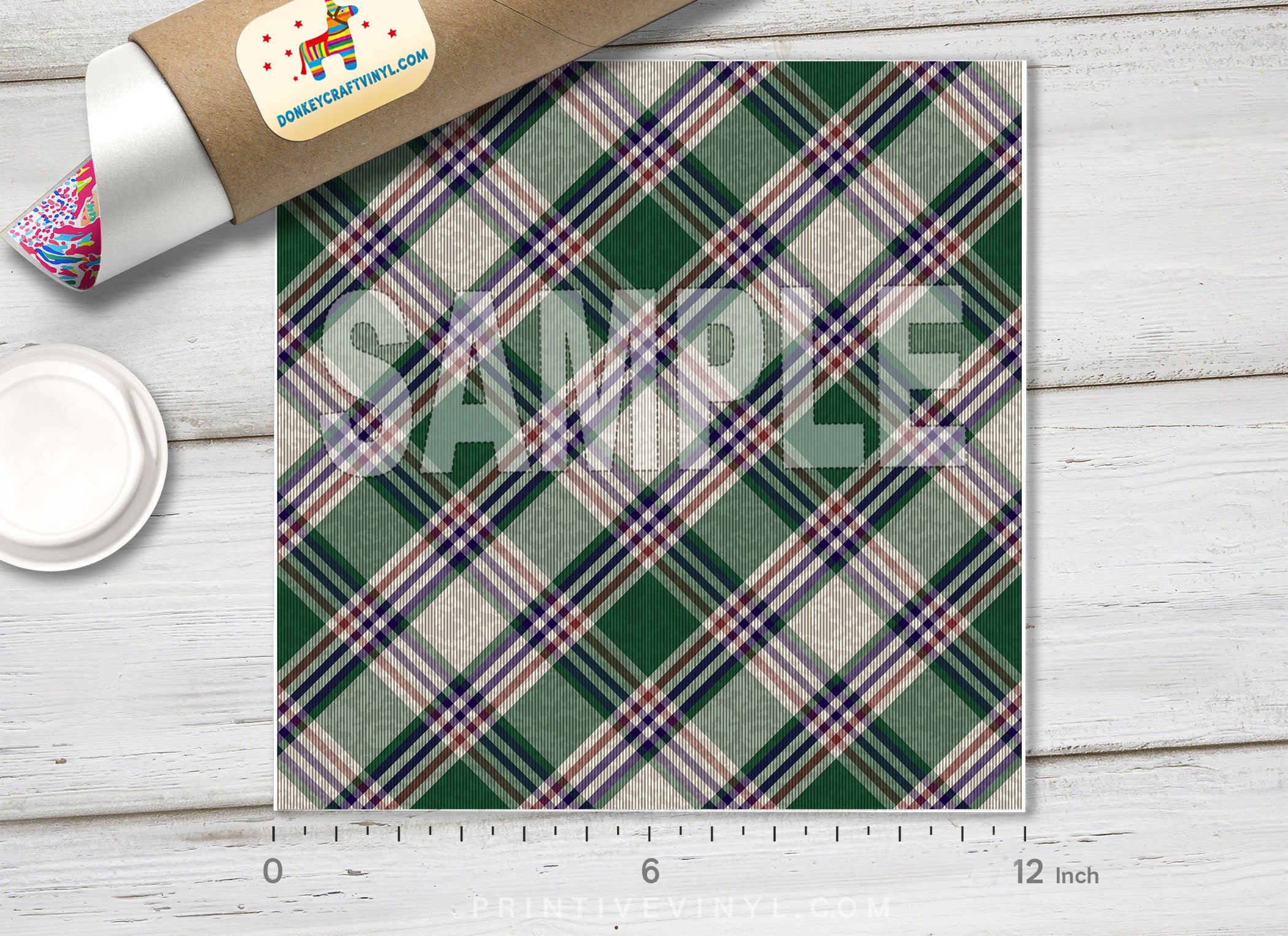 Irish Tartan  Patterned Adhesive Vinyl 382