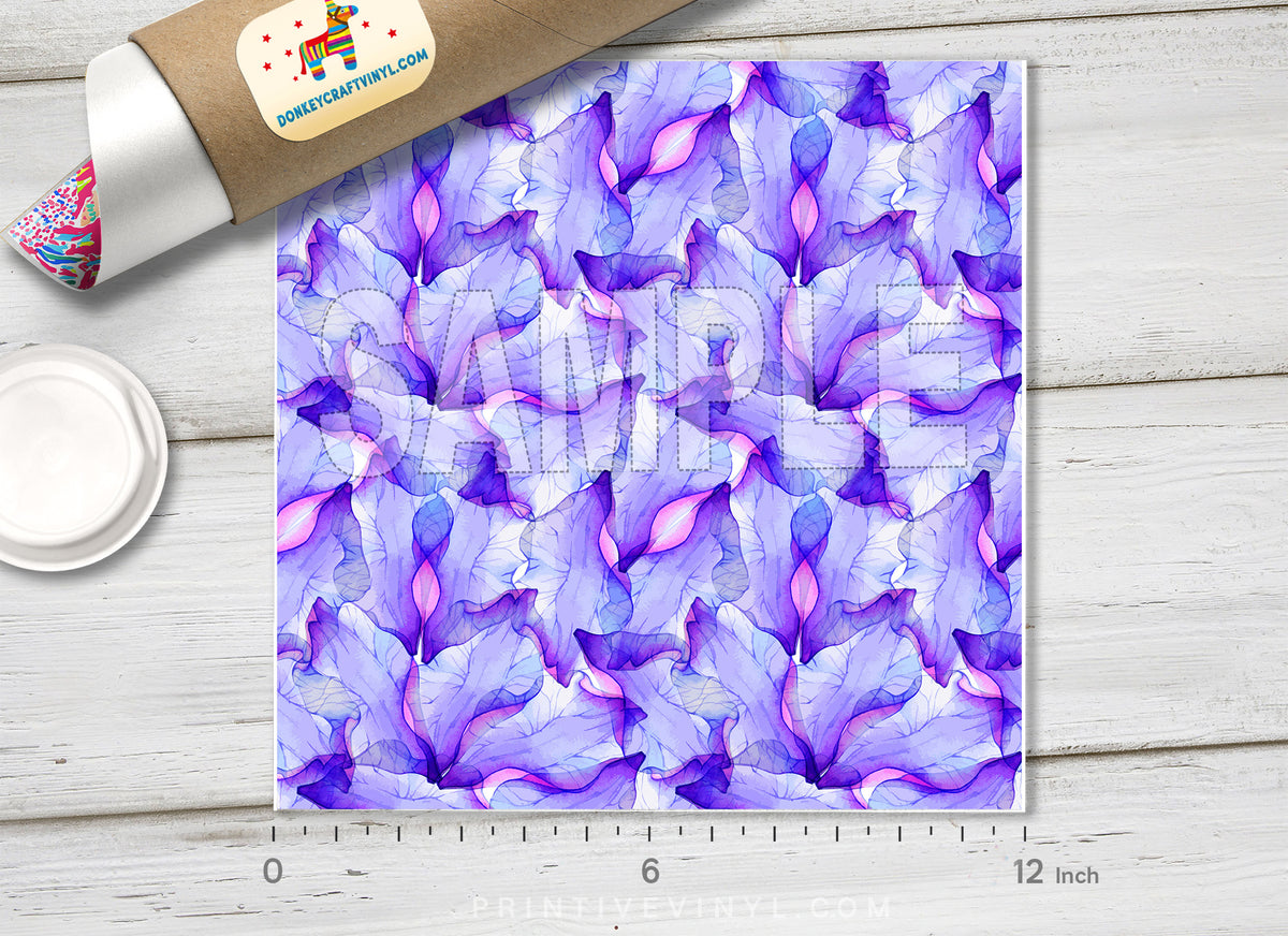 Violet Flower Petal Patterned HTV 657