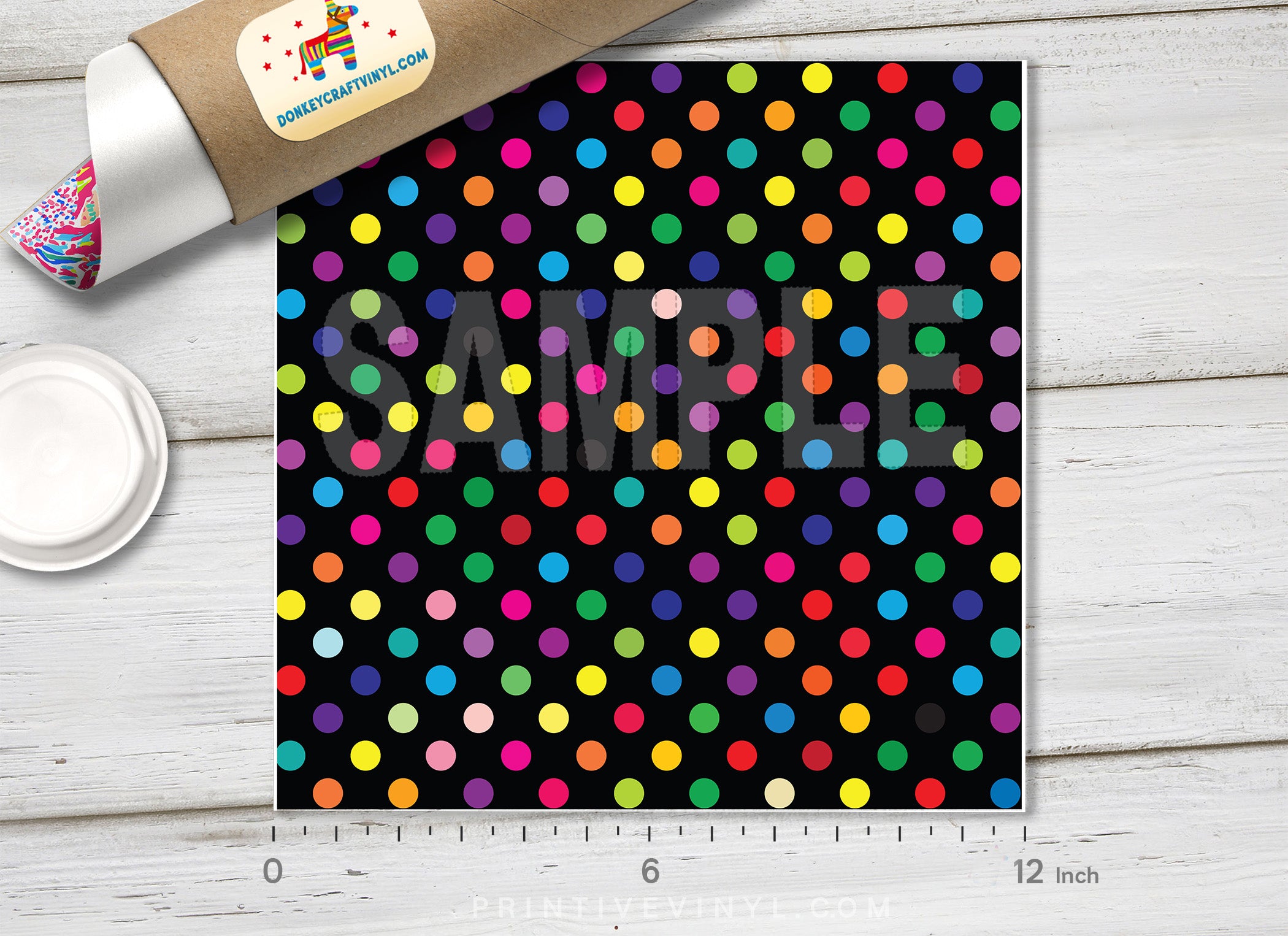 Polka Dots Patterned Adhesive Vinyl 265