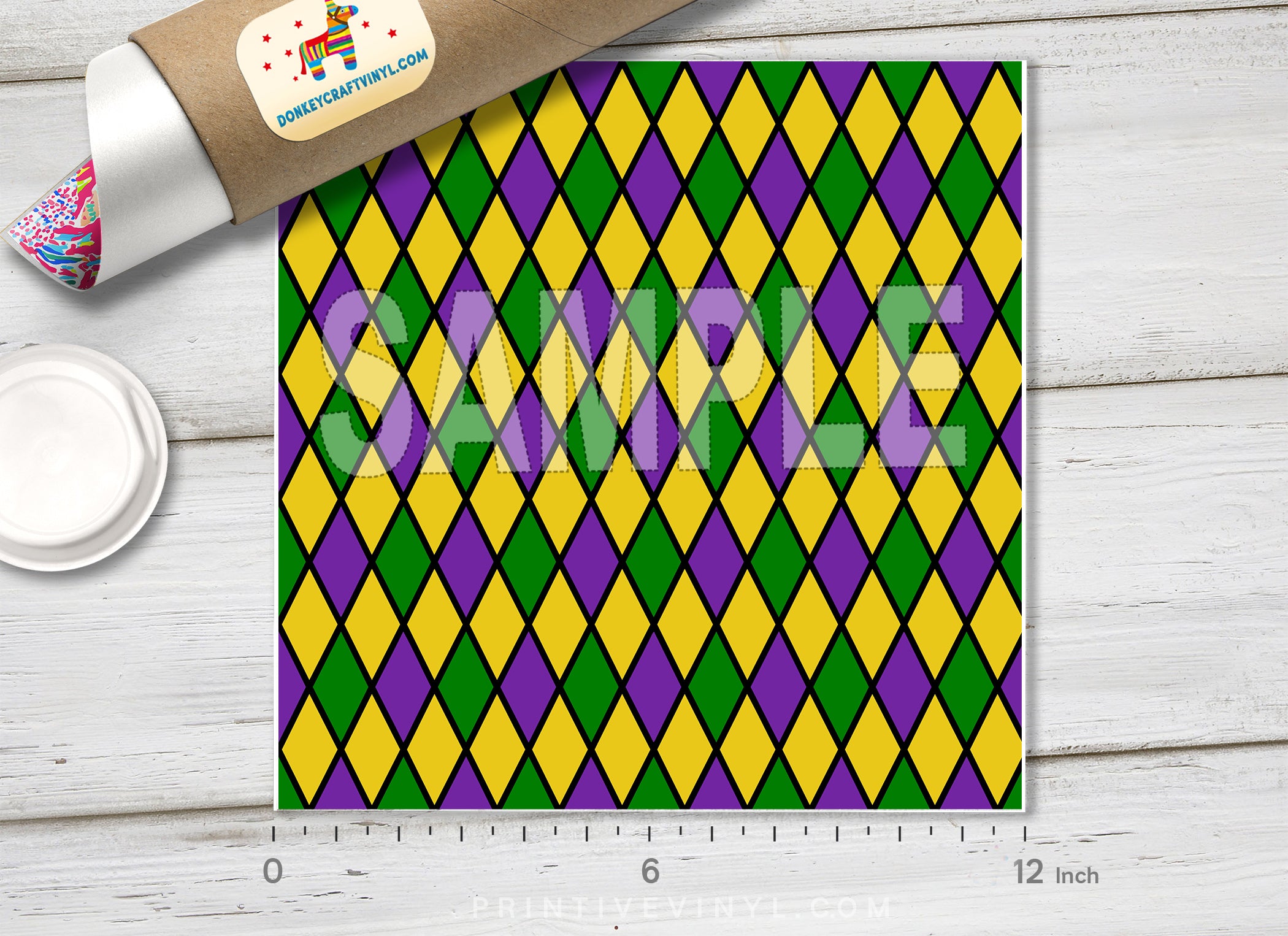 Mardi gras Diamond Patterned HTV 1161