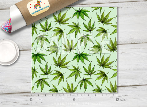 Cannabis Marijuana  Patterned HTV 1050