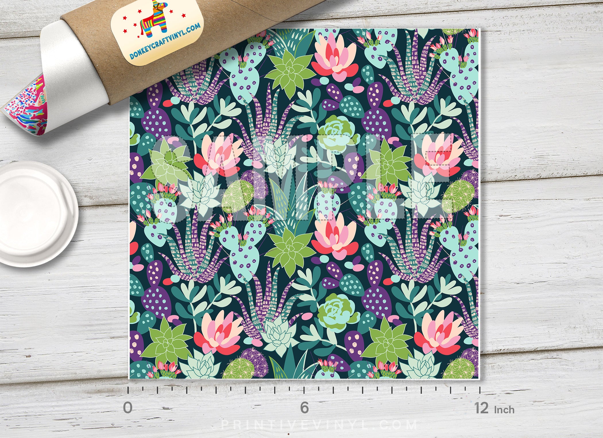 Succulents and Cactuses Patterned HTV 1118