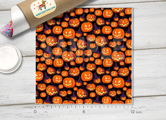 Halloween Pumpkins Patterned HTV- 484
