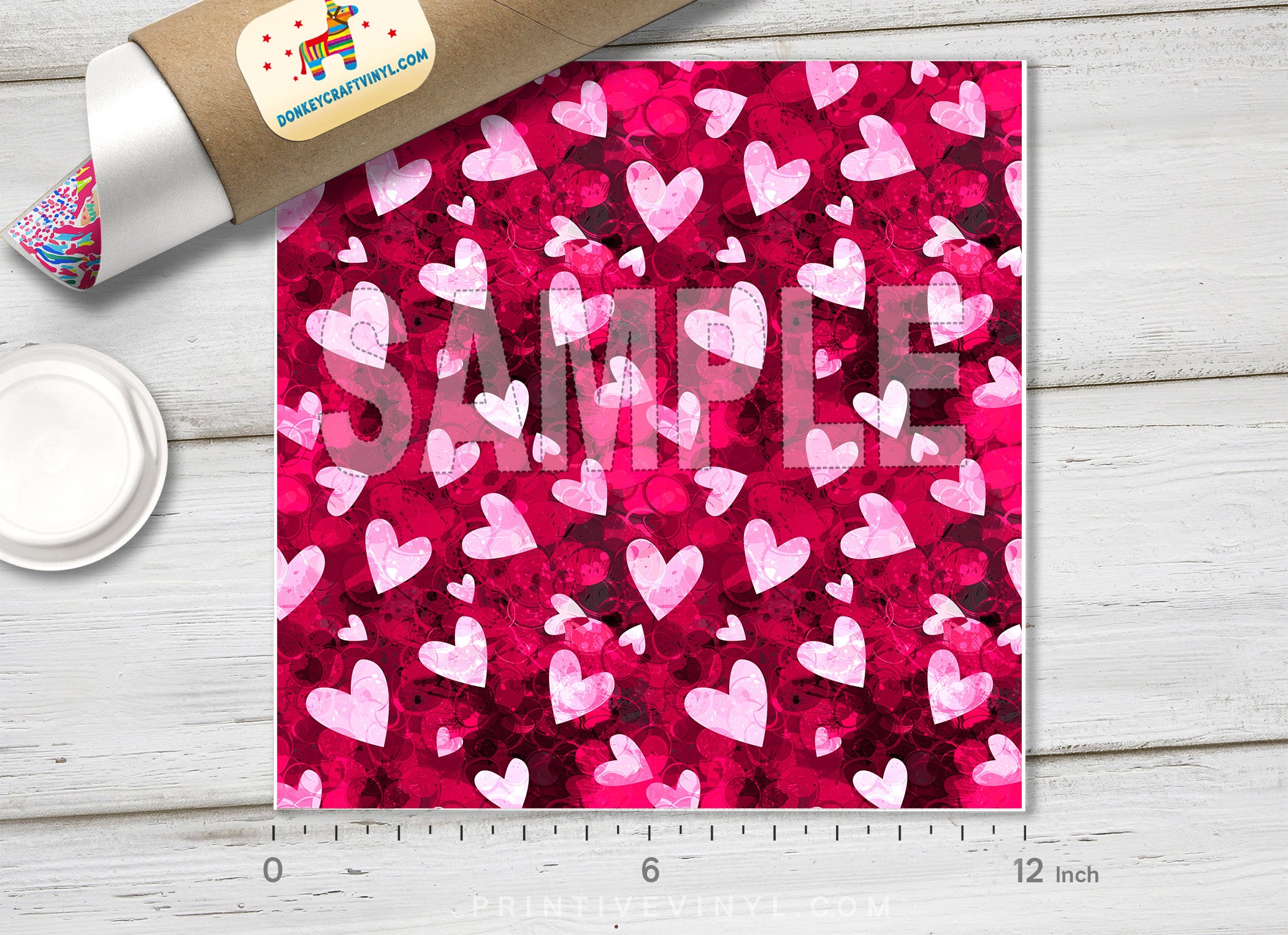 Valentines day Hearts  Patterned HTV  629