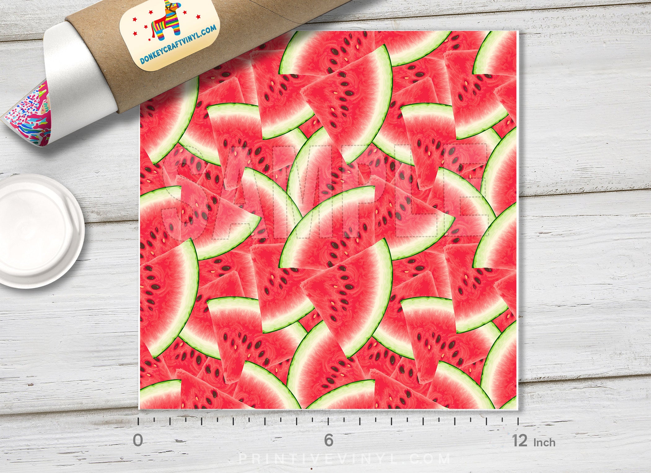 Watermelon Fruit Pattern Printed HTV-504