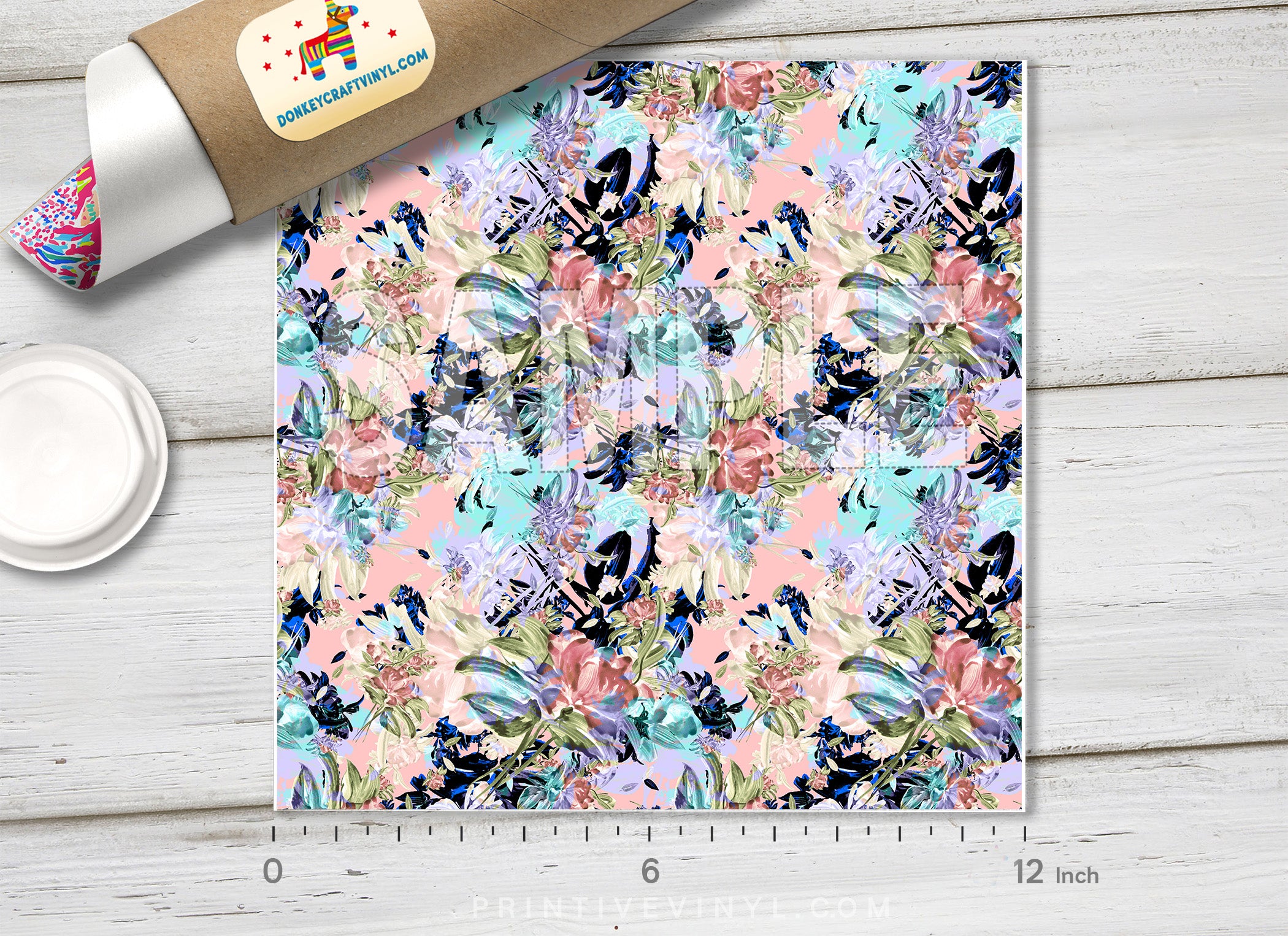 Watercolor Floral Patterned HTV-847