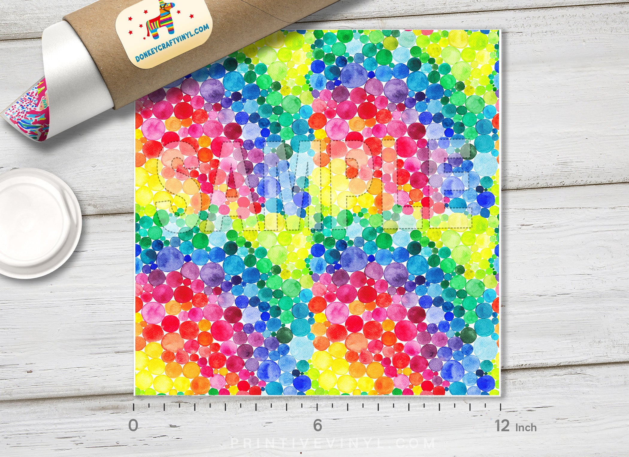 Watercolor Rainbow Patterned HTV 384