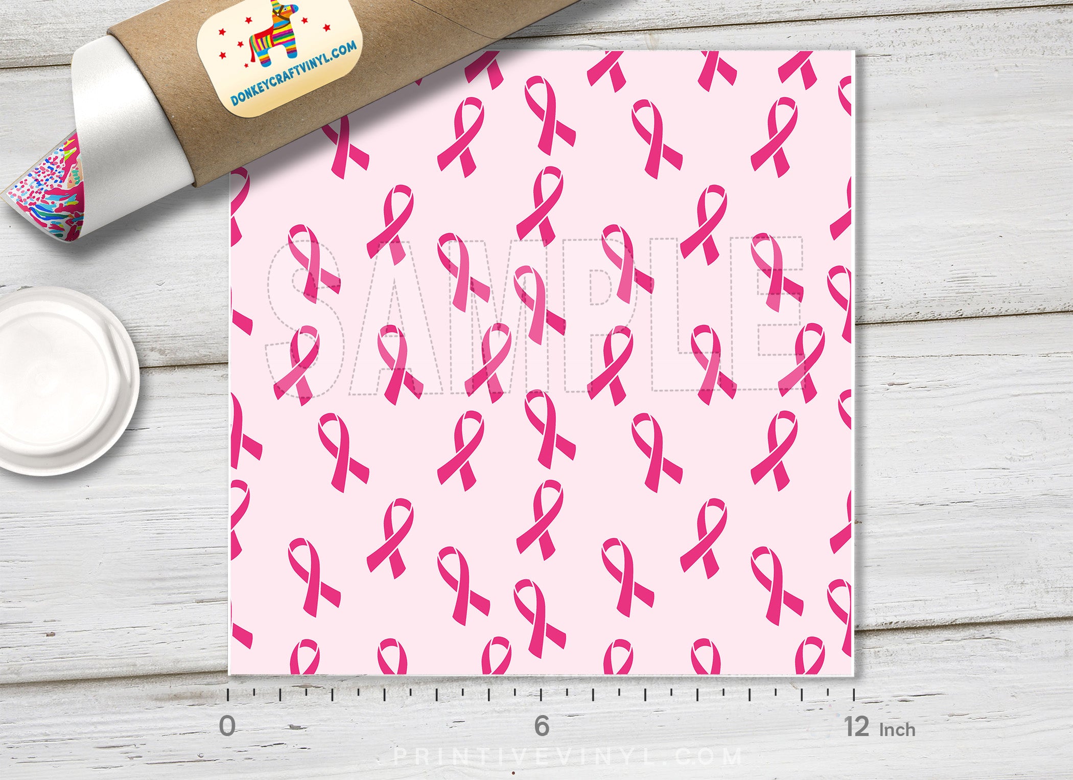 Pink Breast Cancer Awareness Patterned HTV- 783