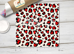 Love Heart Leopard Patterned HTV 1232