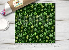 Green marijuana background Pattern Printed Vinyl/ Indoor/ Outdoor / Heat Transfer Vinyl- 512
