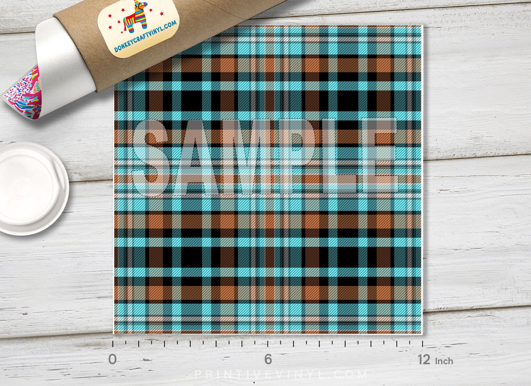 Tartan Plaid Patterned Adhesive Vinyl 457