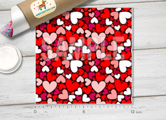 Valentines Hearts Patterned HTV  634