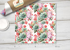 Watercolor cactus and Flowers  Patterned HTV 521