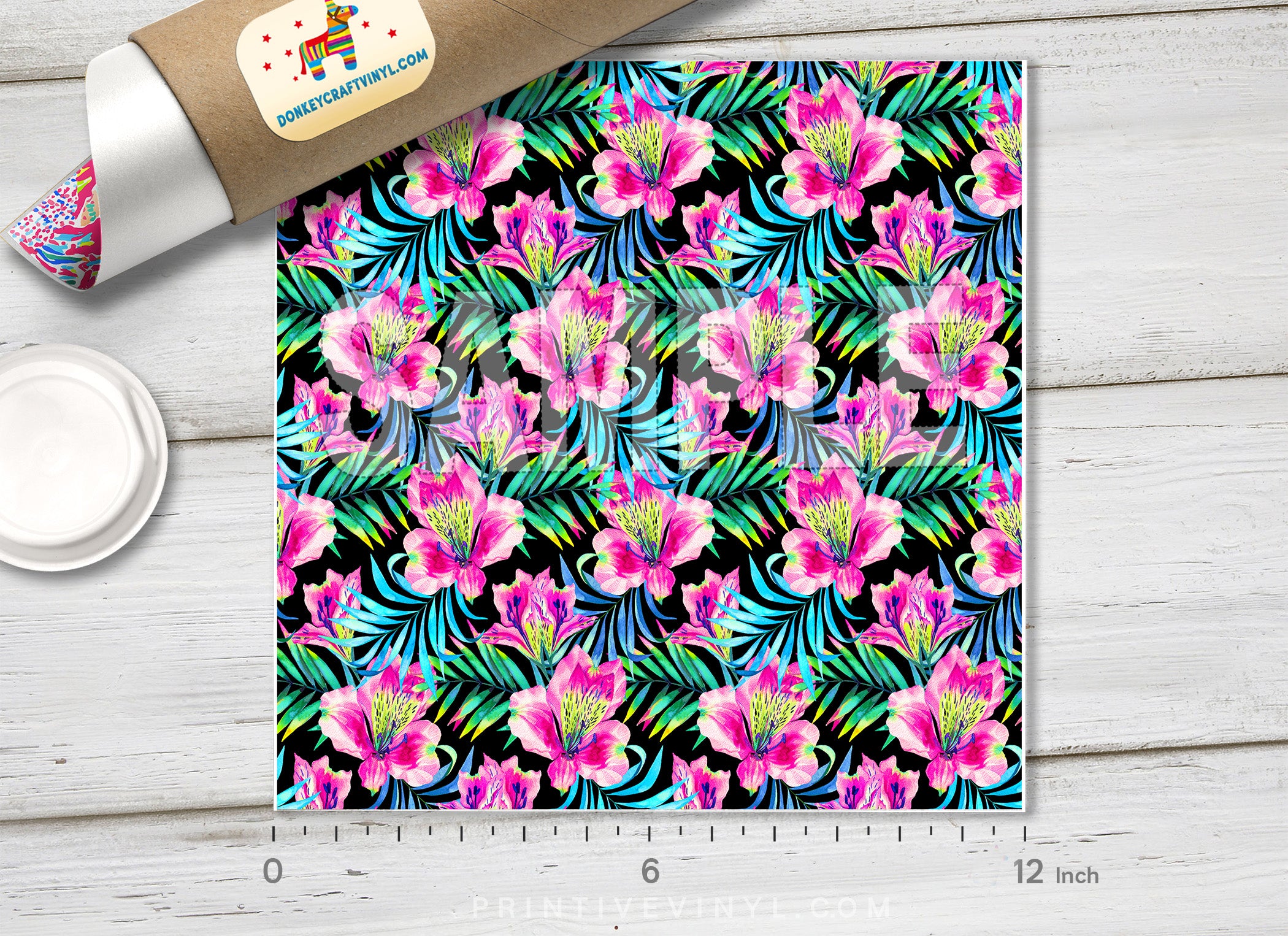 Tropical flowers Pattern Printed HTV-828