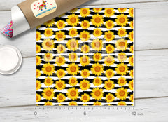 Sunflower Stripes Patterned HTV 1198