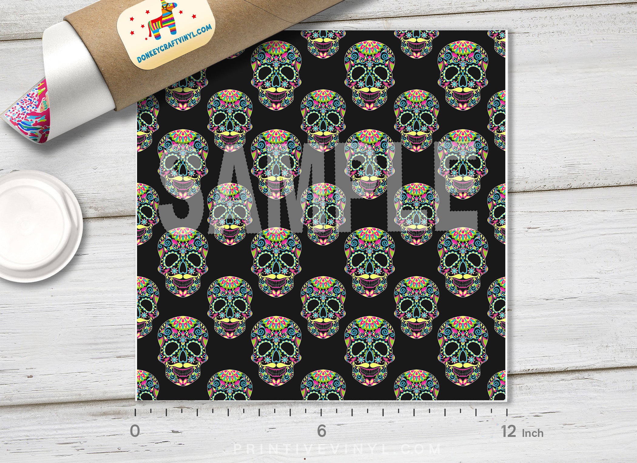 Halloween Sugar Skull Craft  Patterned HTV H011