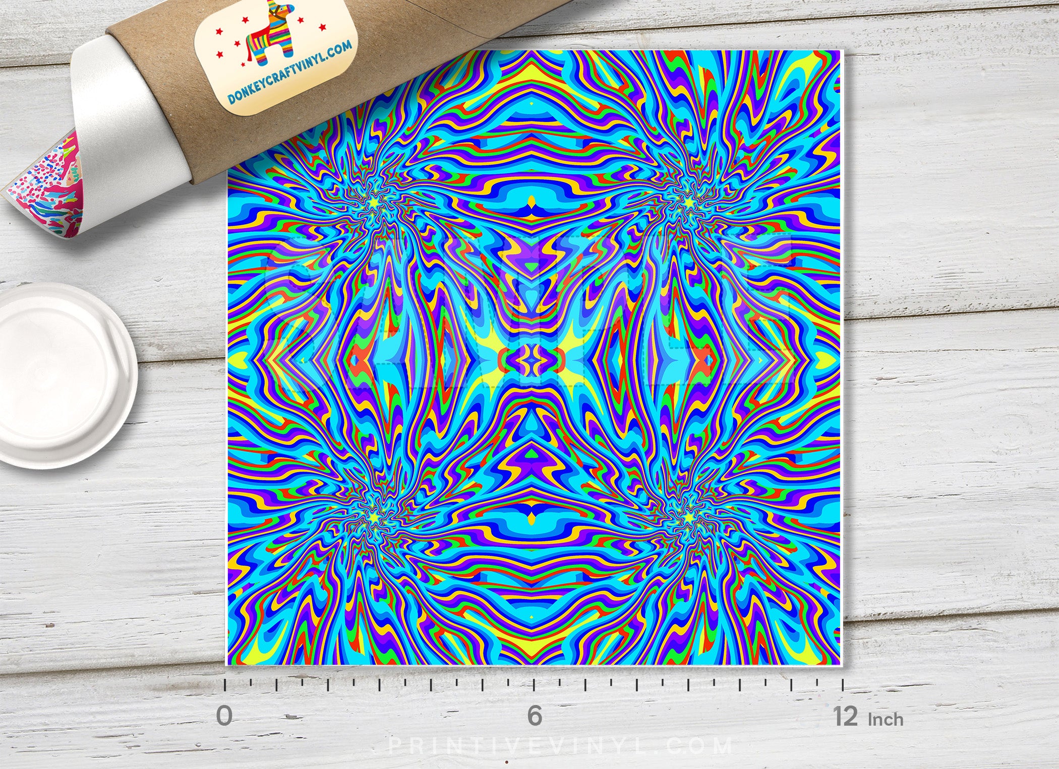 Rainbow Psychedelic Pattern Adhesive Vinyl 547
