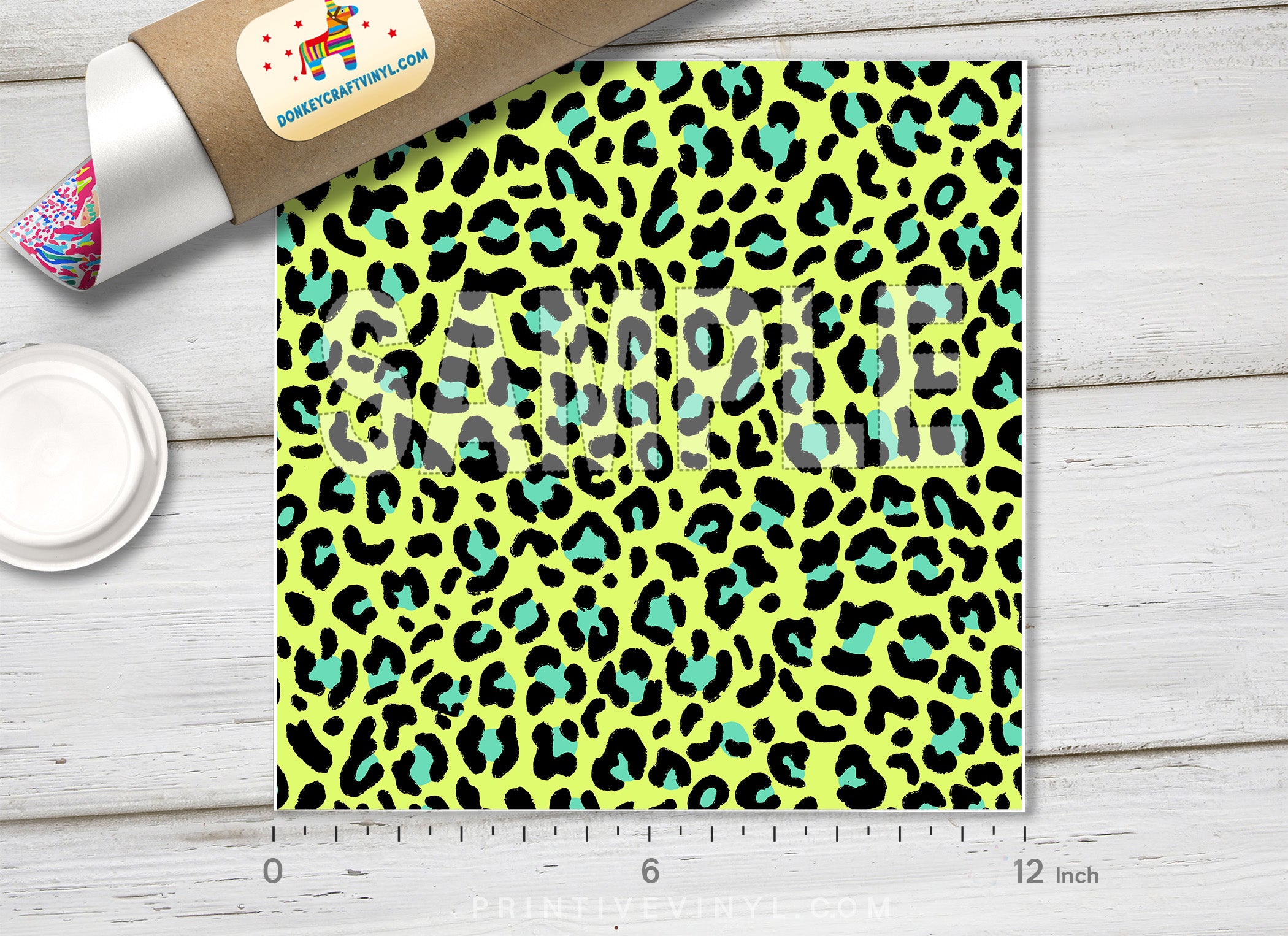 Yellow Leopard Patterned HTV 1079