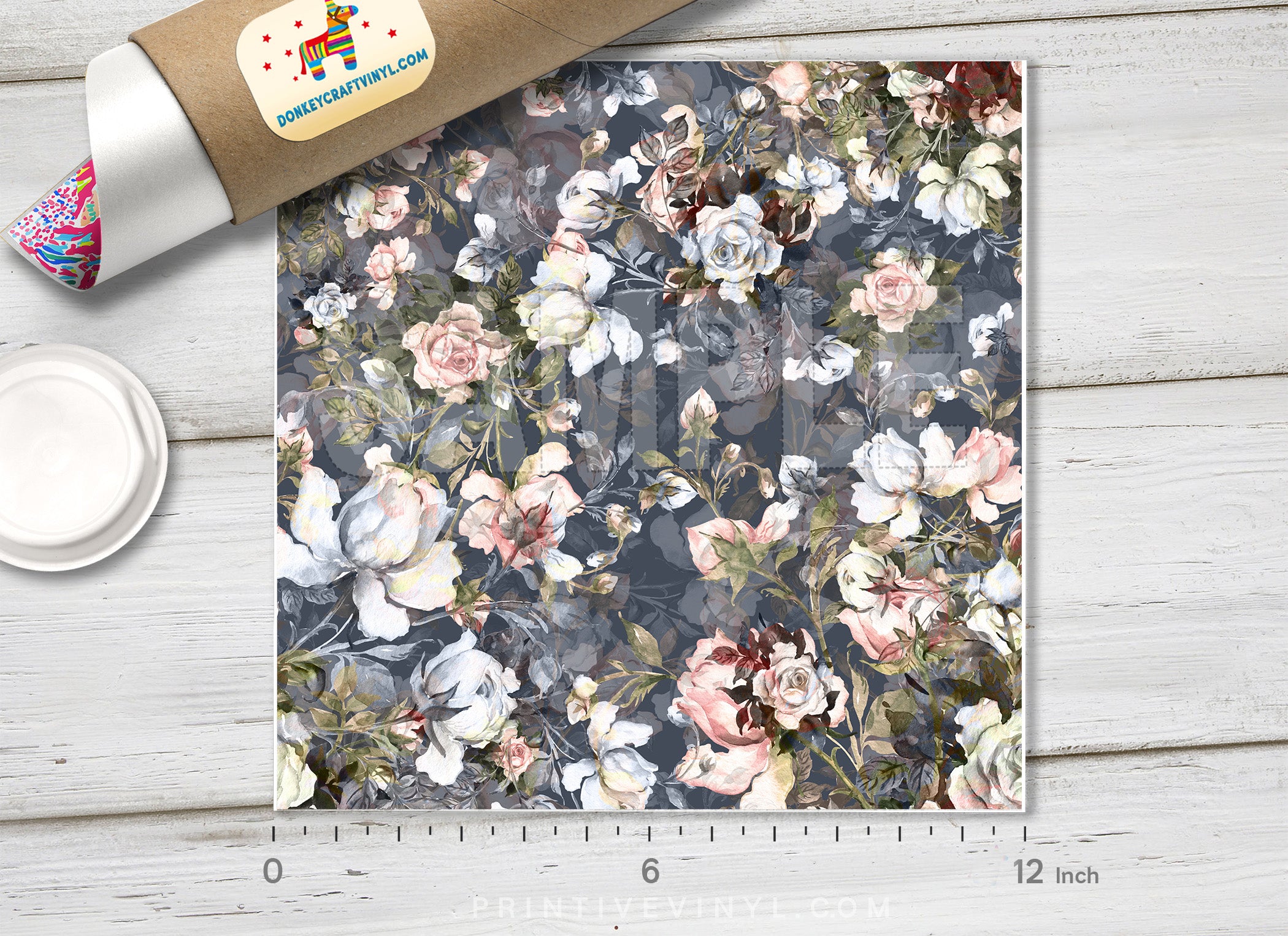 Watercolor Roses Patterned HTV 537