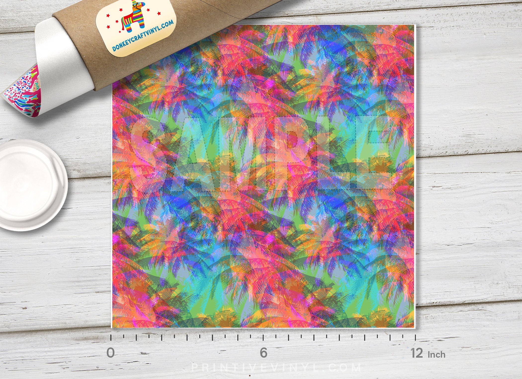 Tropical palm Trees  Patterned HTV 508