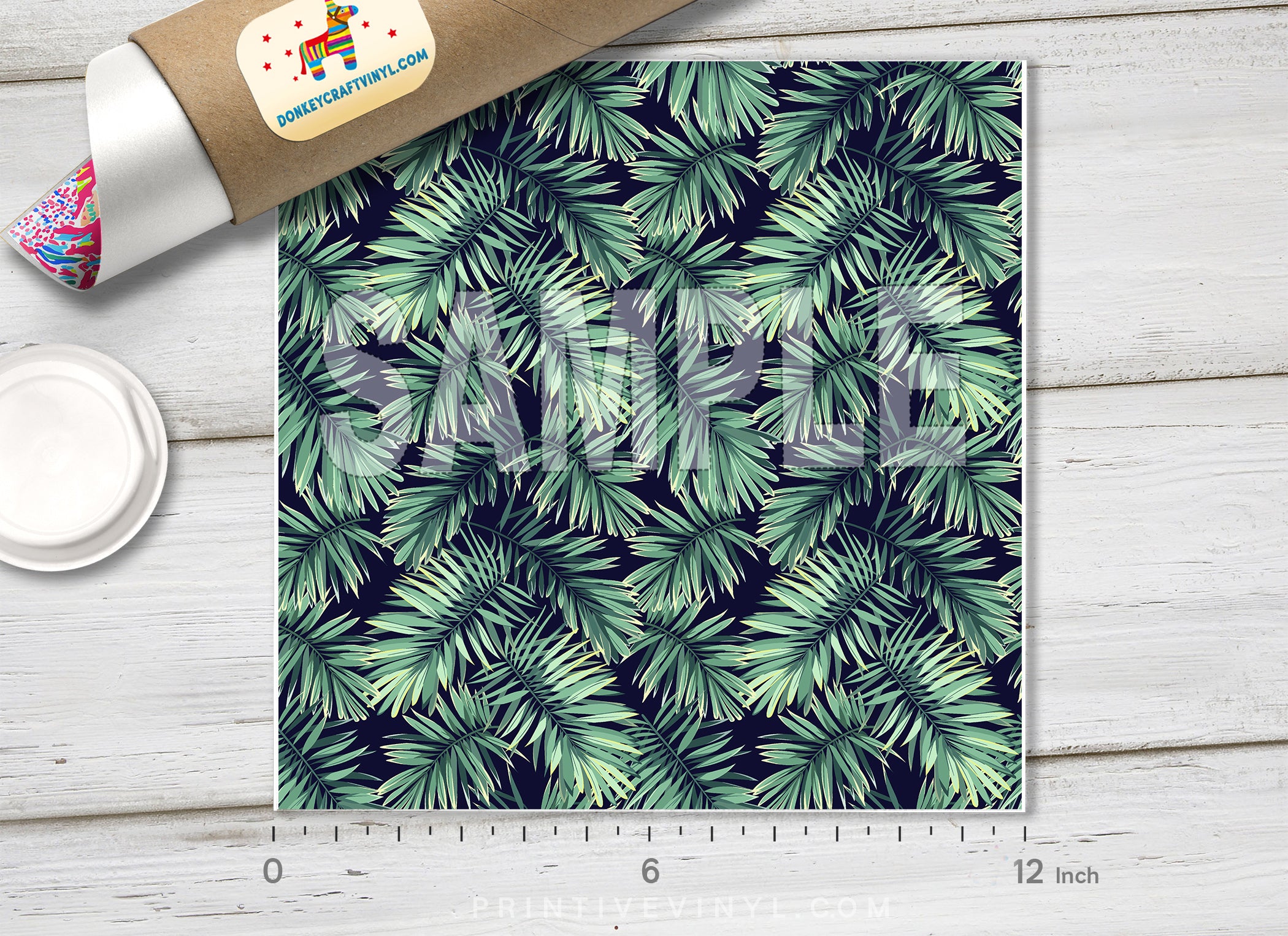 Tropical Palm Leaves Patterned HTV 1214