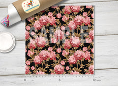 Watercolor peonies Patterned HTV-556