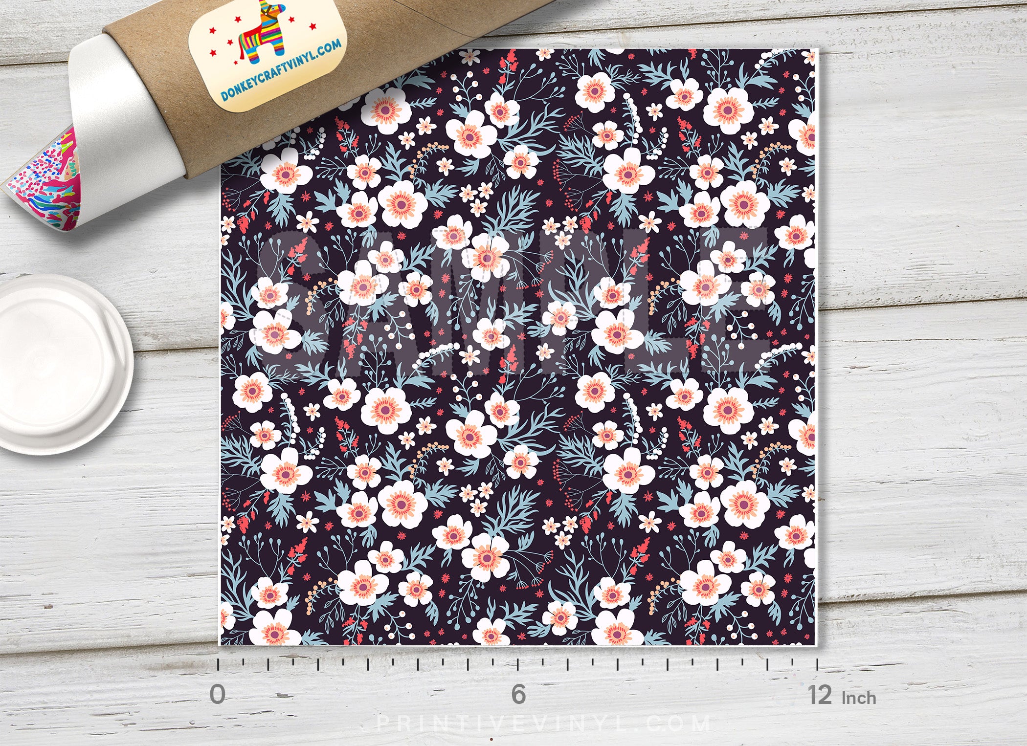 Small Flower Patterned Adhesive Vinyl 270