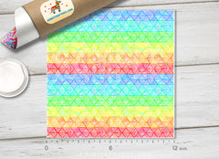 Rainbow Aztec Triangles Patterned HTV 417