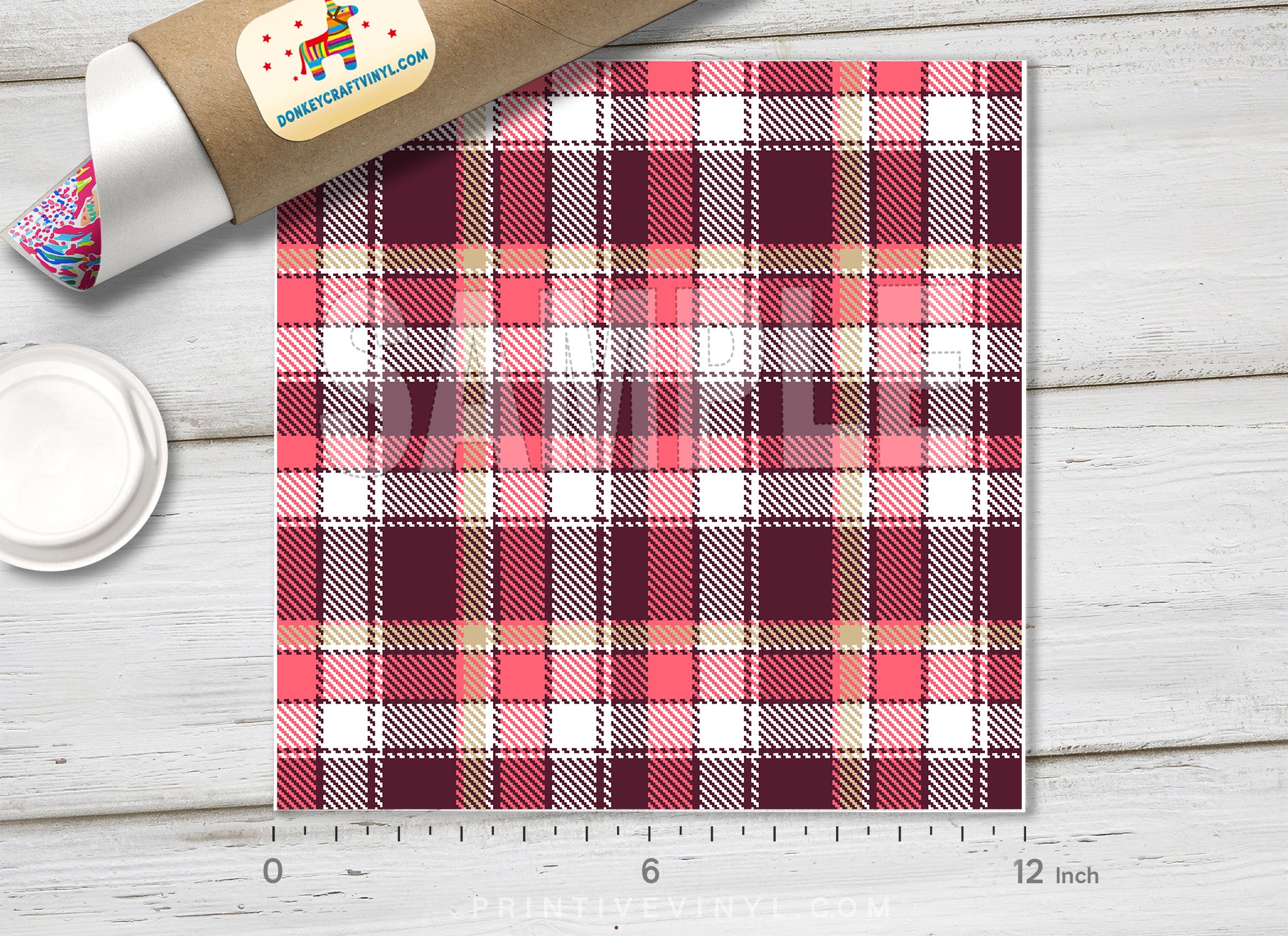 Plaid Patterned Adhesive Vinyl 448